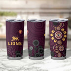 Brisbane Lions Football Tumbler Cup Aboriginal Dot and Spiral Art