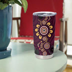 Brisbane Lions Football Tumbler Cup Aboriginal Dot and Spiral Art