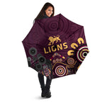 Brisbane Lions Football Umbrella Aboriginal Dot and Spiral Art