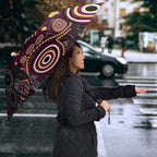Brisbane Lions Football Umbrella Aboriginal Dot and Spiral Art