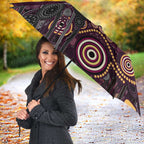 Brisbane Lions Football Umbrella Aboriginal Dot and Spiral Art