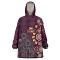 Brisbane Lions Football Wearable Blanket Hoodie Aboriginal Dot and Spiral Art