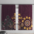 Brisbane Lions Football Window Curtain Aboriginal Dot and Spiral Art