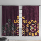 Brisbane Lions Football Window Curtain Aboriginal Dot and Spiral Art