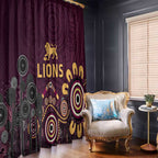 Brisbane Lions Football Window Curtain Aboriginal Dot and Spiral Art