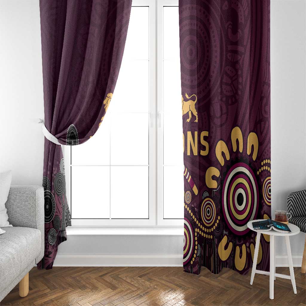 Brisbane Lions Football Window Curtain Aboriginal Dot and Spiral Art