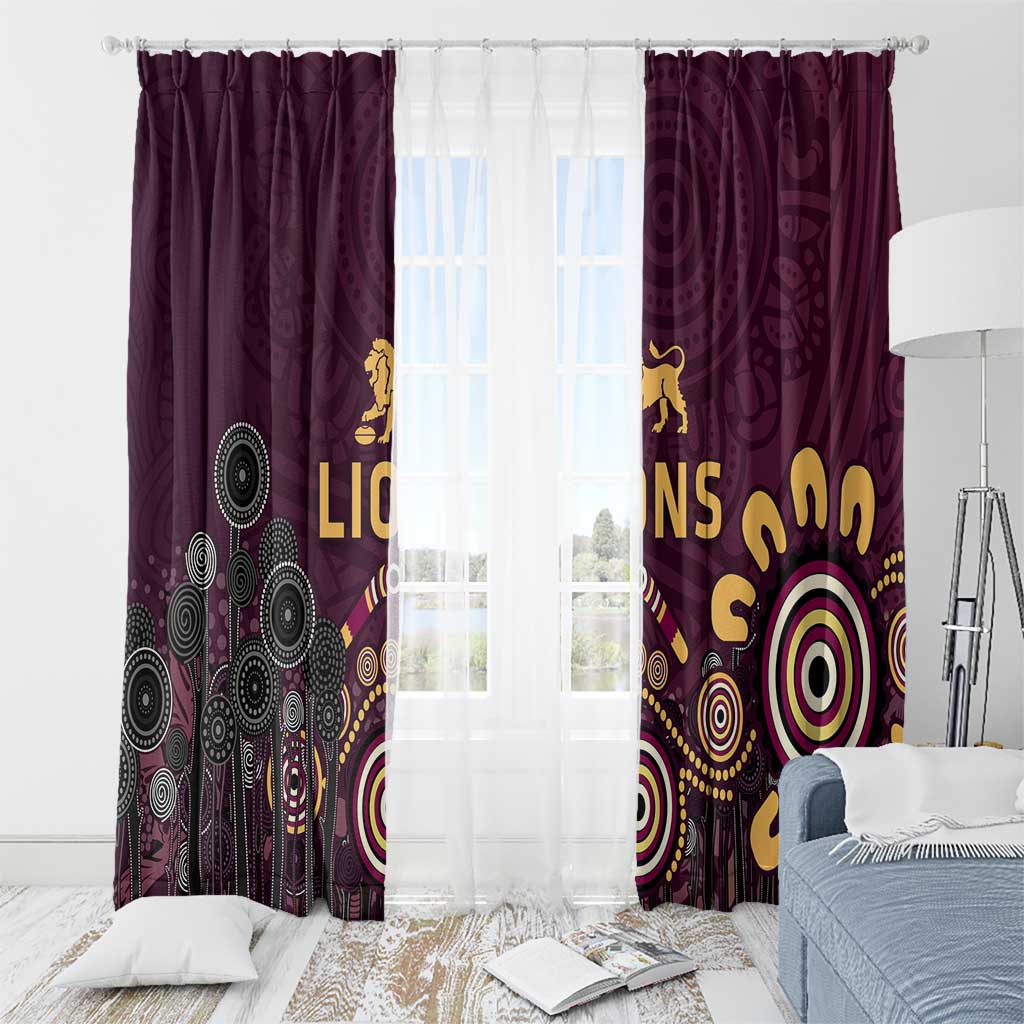 Brisbane Lions Football Window Curtain Aboriginal Dot and Spiral Art