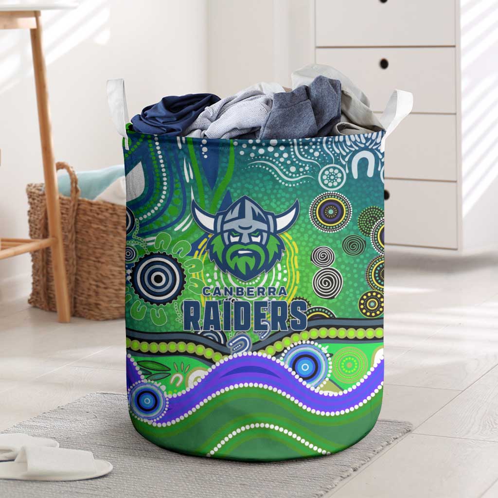 Canberra Raiders Rugby Laundry Basket Australian Aboriginal Dot Painting Style