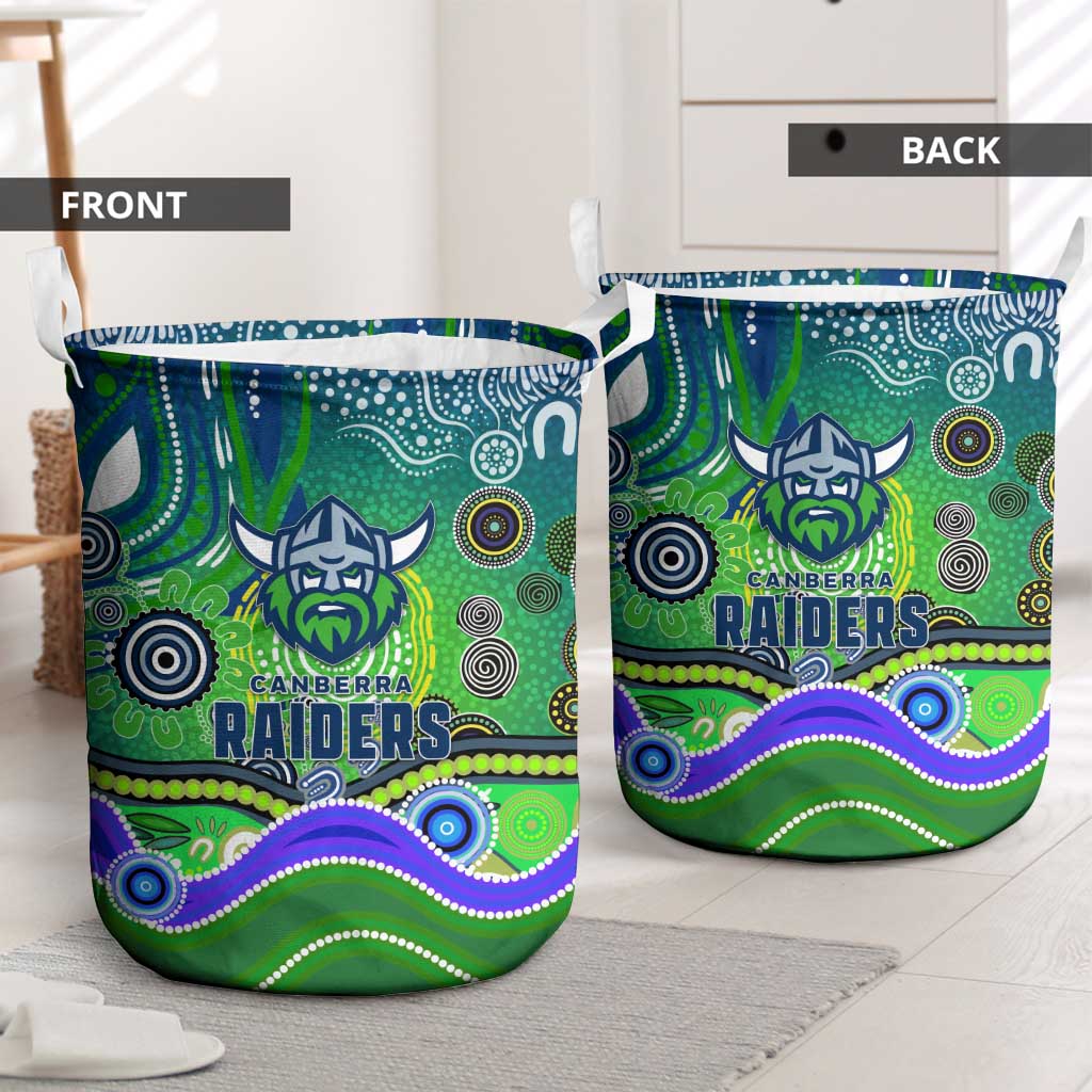 Canberra Raiders Rugby Laundry Basket Australian Aboriginal Dot Painting Style
