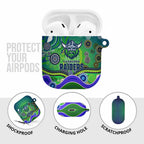 Canberra Raiders Rugby AirPods Case Australian Aboriginal Dot Painting Style