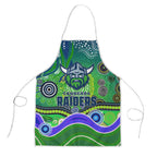 Canberra Raiders Rugby Apron Australian Aboriginal Dot Painting Style