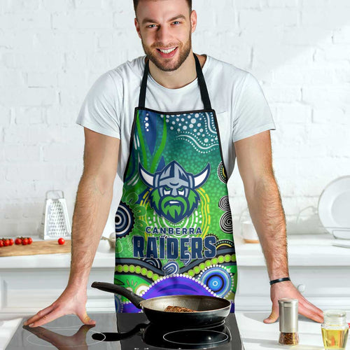 Canberra Raiders Rugby Apron Australian Aboriginal Dot Painting Style