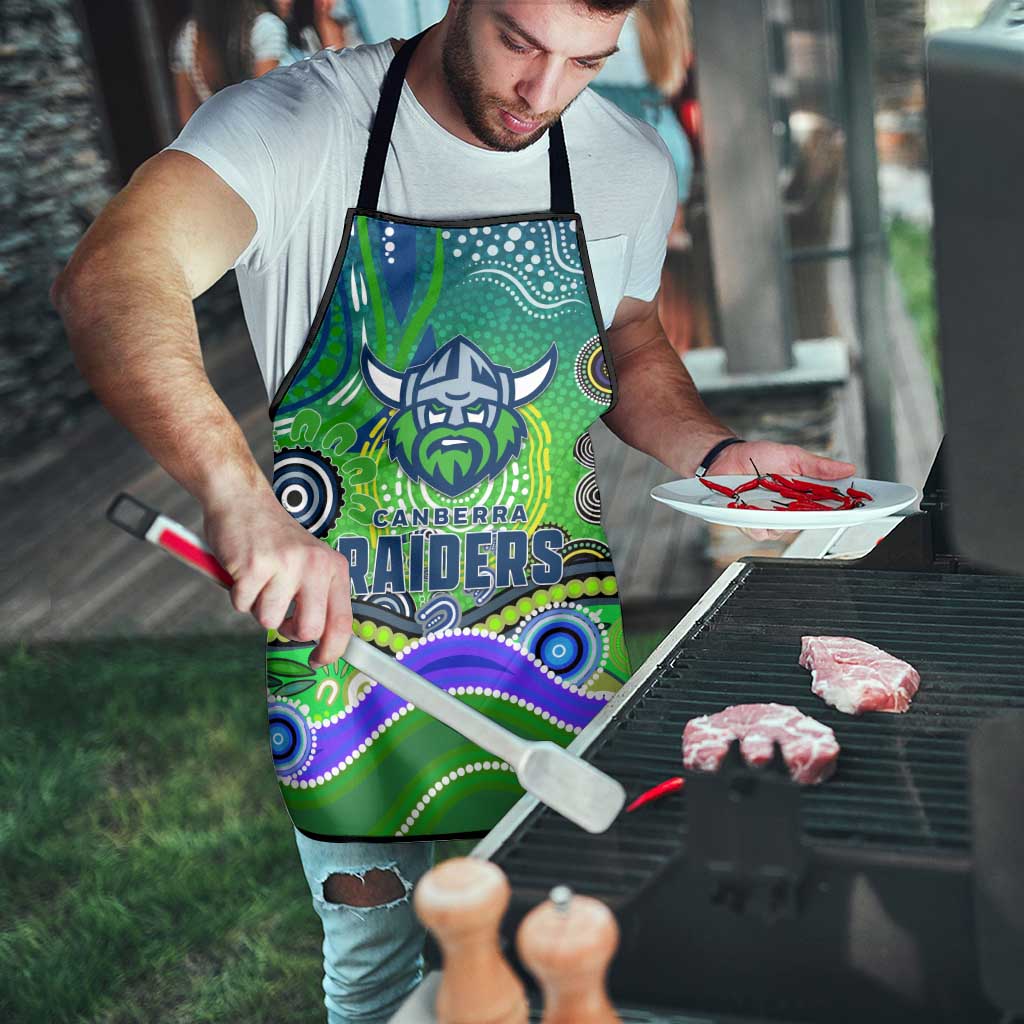 Canberra Raiders Rugby Apron Australian Aboriginal Dot Painting Style