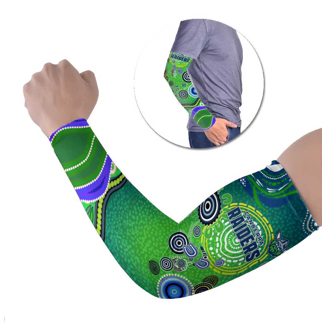 Canberra Raiders Rugby Arm Sleeves Australian Aboriginal Dot Painting Style