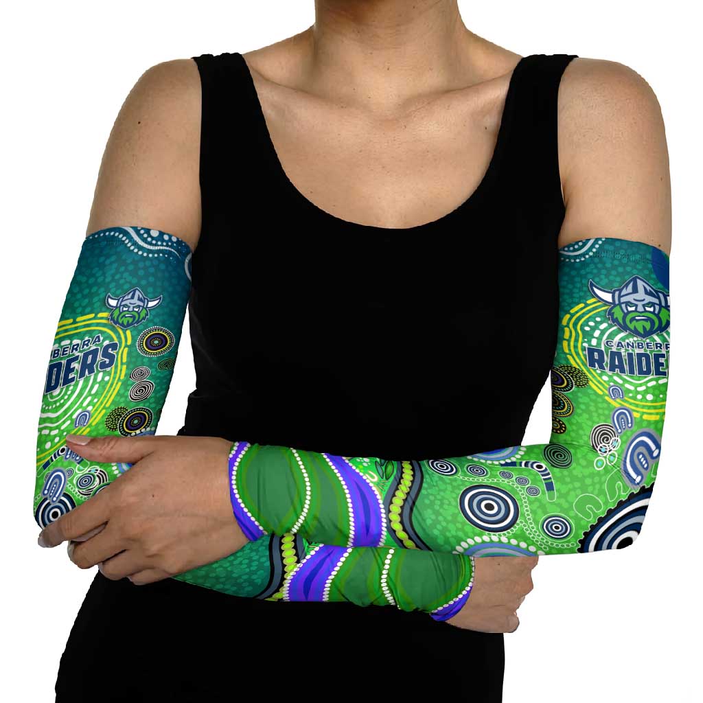 Canberra Raiders Rugby Arm Sleeves Australian Aboriginal Dot Painting Style