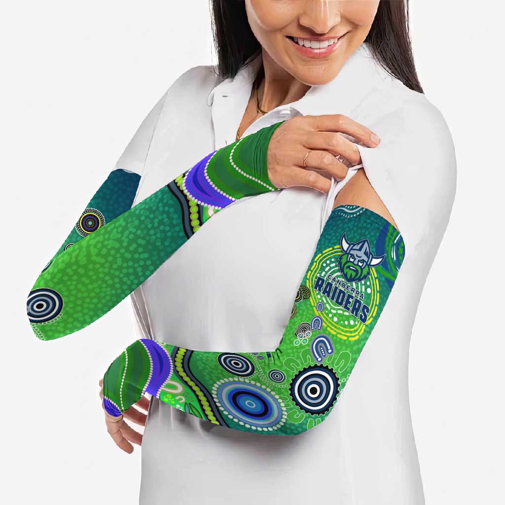 Canberra Raiders Rugby Arm Sleeves Australian Aboriginal Dot Painting Style