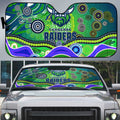 Canberra Raiders Rugby Auto Sun Shade Australian Aboriginal Dot Painting Style
