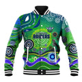 Canberra Raiders Rugby Baseball Jacket Australian Aboriginal Dot Painting Style