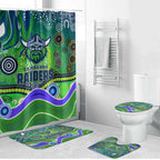 Canberra Raiders Rugby Bathroom Set Australian Aboriginal Dot Painting Style