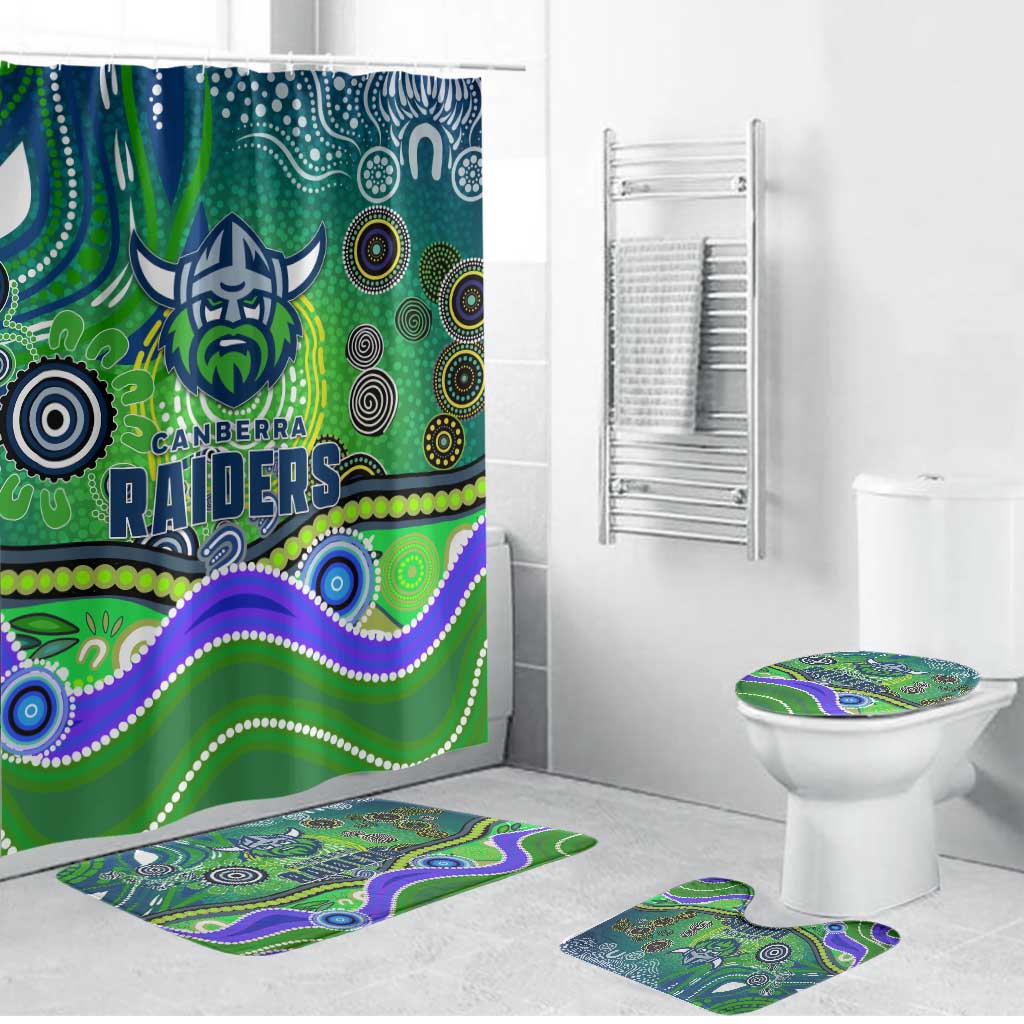 Canberra Raiders Rugby Bathroom Set Australian Aboriginal Dot Painting Style