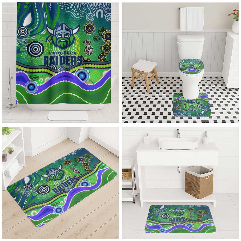 Canberra Raiders Rugby Bathroom Set Australian Aboriginal Dot Painting Style