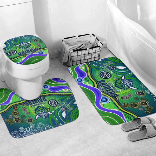 Canberra Raiders Rugby Bathroom Set Australian Aboriginal Dot Painting Style