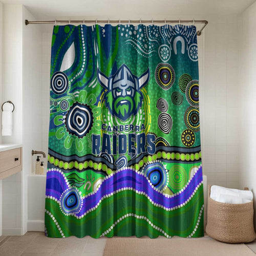 Canberra Raiders Rugby Bathroom Set Australian Aboriginal Dot Painting Style