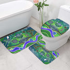Canberra Raiders Rugby Bathroom Set Australian Aboriginal Dot Painting Style