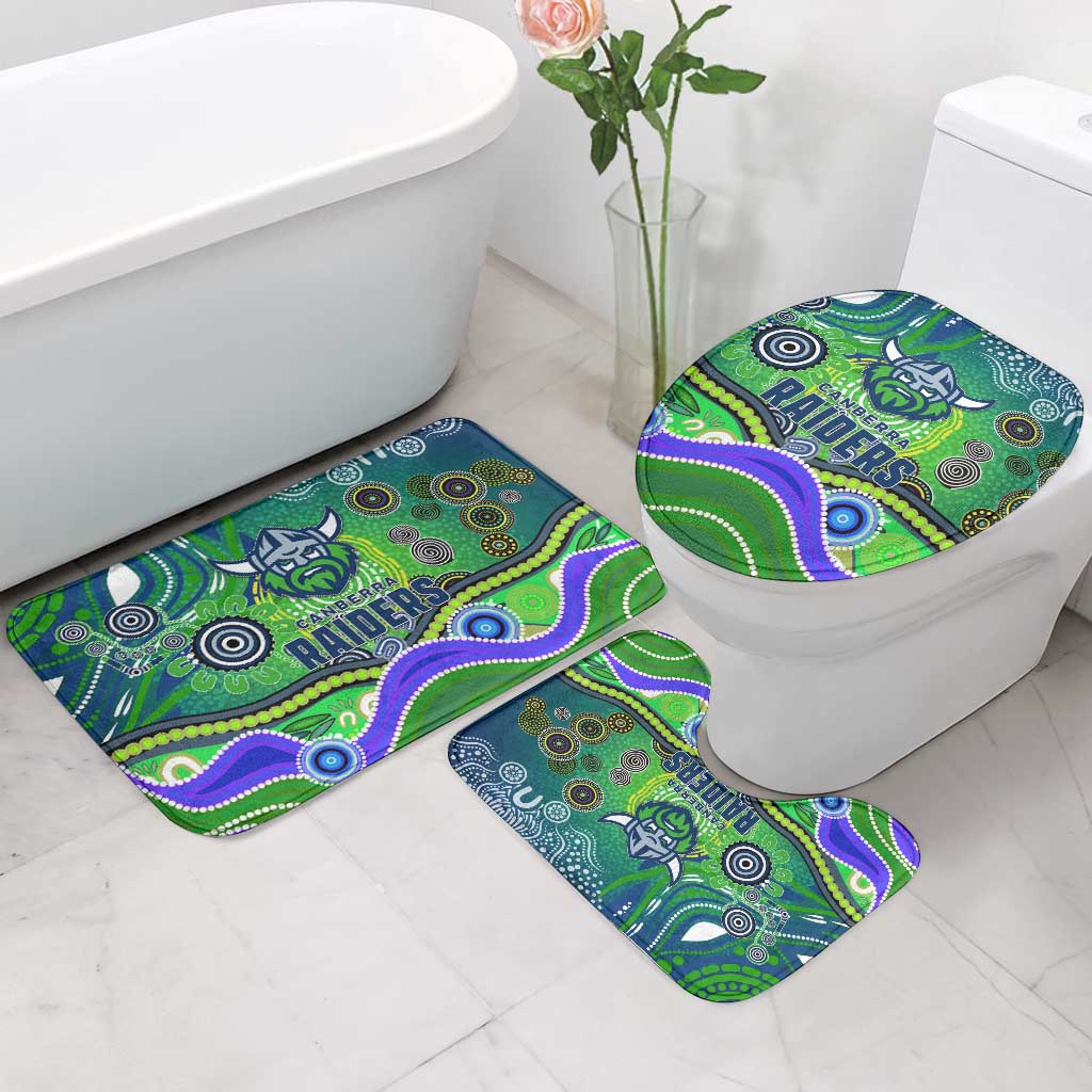 Canberra Raiders Rugby Bathroom Set Australian Aboriginal Dot Painting Style