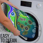 Canberra Raiders Rugby Bathroom Set Australian Aboriginal Dot Painting Style