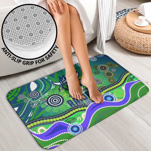 Canberra Raiders Rugby Bathroom Set Australian Aboriginal Dot Painting Style