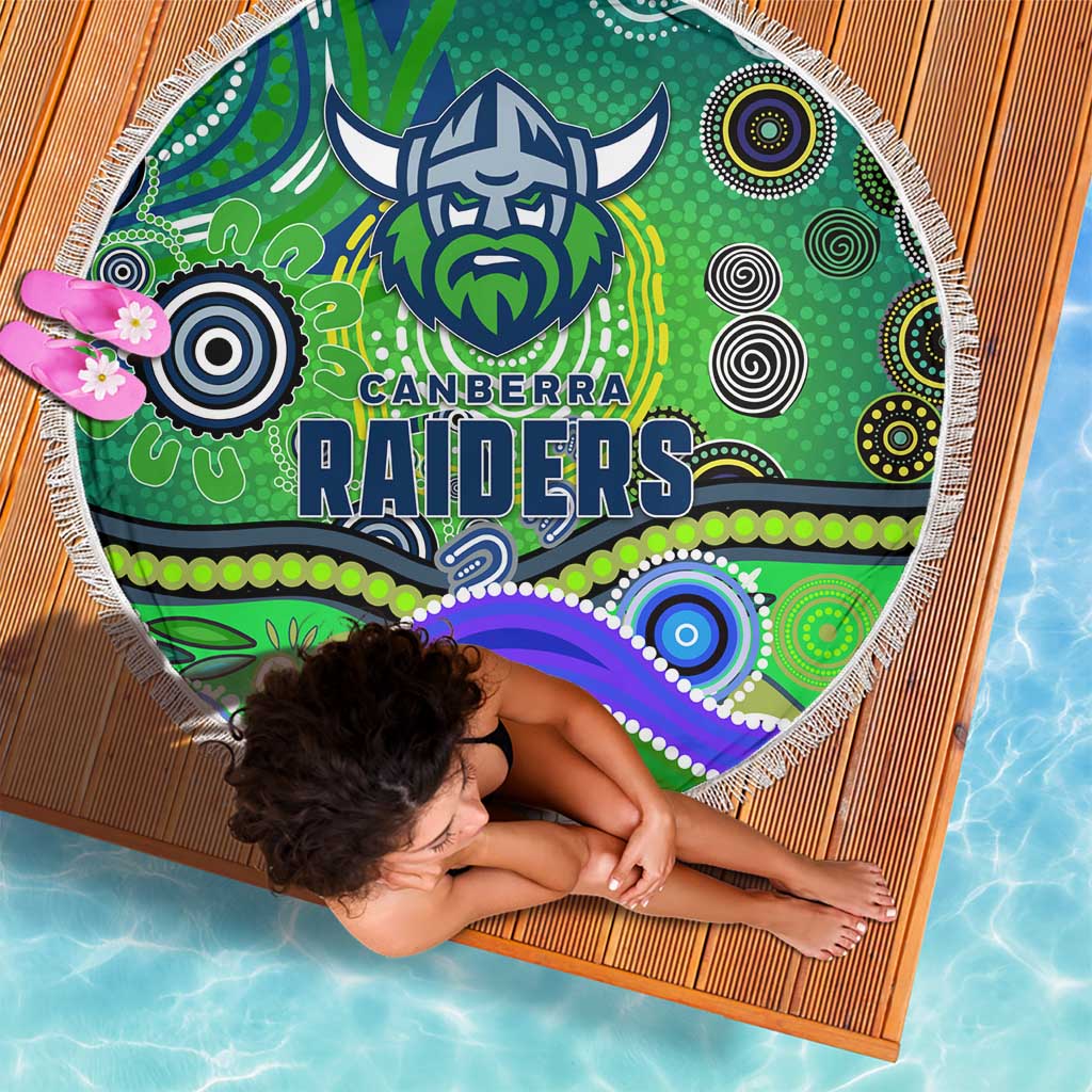 Canberra Raiders Rugby Beach Blanket Australian Aboriginal Dot Painting Style