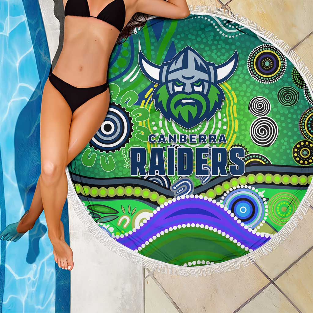 Canberra Raiders Rugby Beach Blanket Australian Aboriginal Dot Painting Style
