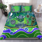 Canberra Raiders Rugby Bedding Set Australian Aboriginal Dot Painting Style