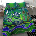 Canberra Raiders Rugby Bedding Set Australian Aboriginal Dot Painting Style