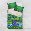 Canberra Raiders Rugby Bedding Set Australian Aboriginal Dot Painting Style