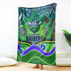 Canberra Raiders Rugby Blanket Australian Aboriginal Dot Painting Style