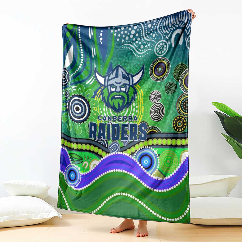 Canberra Raiders Rugby Blanket Australian Aboriginal Dot Painting Style