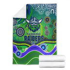Canberra Raiders Rugby Blanket Australian Aboriginal Dot Painting Style