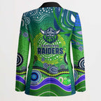 Canberra Raiders Rugby Blazer Australian Aboriginal Dot Painting Style