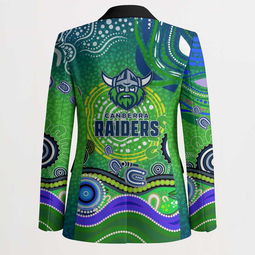 Canberra Raiders Rugby Blazer Australian Aboriginal Dot Painting Style