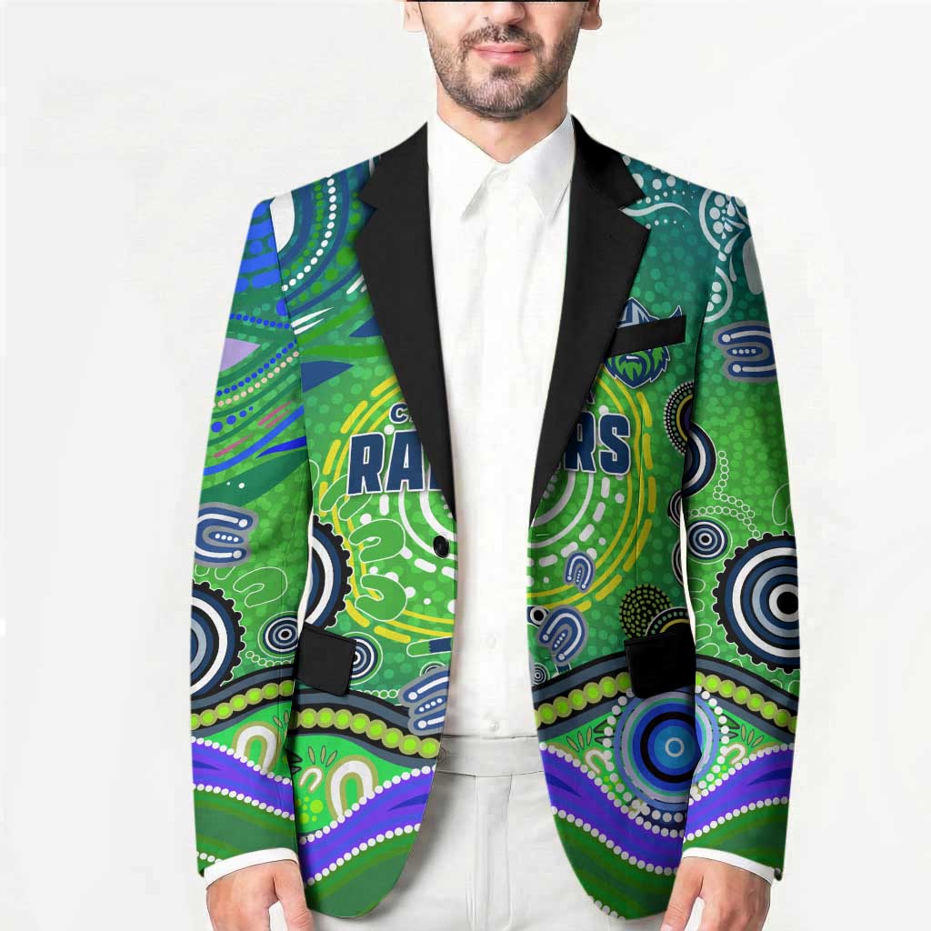 Canberra Raiders Rugby Blazer Australian Aboriginal Dot Painting Style