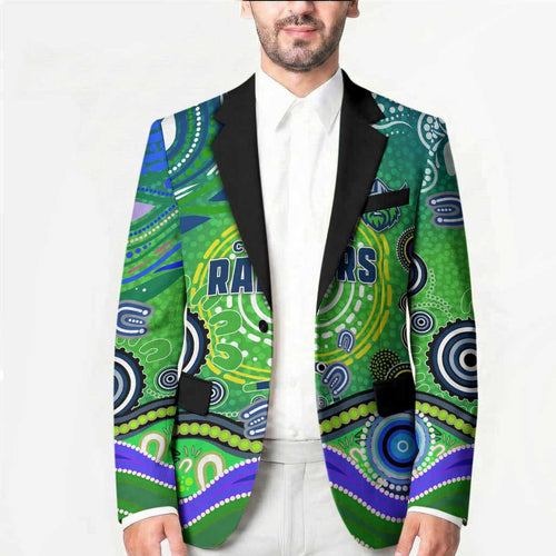Canberra Raiders Rugby Blazer Australian Aboriginal Dot Painting Style