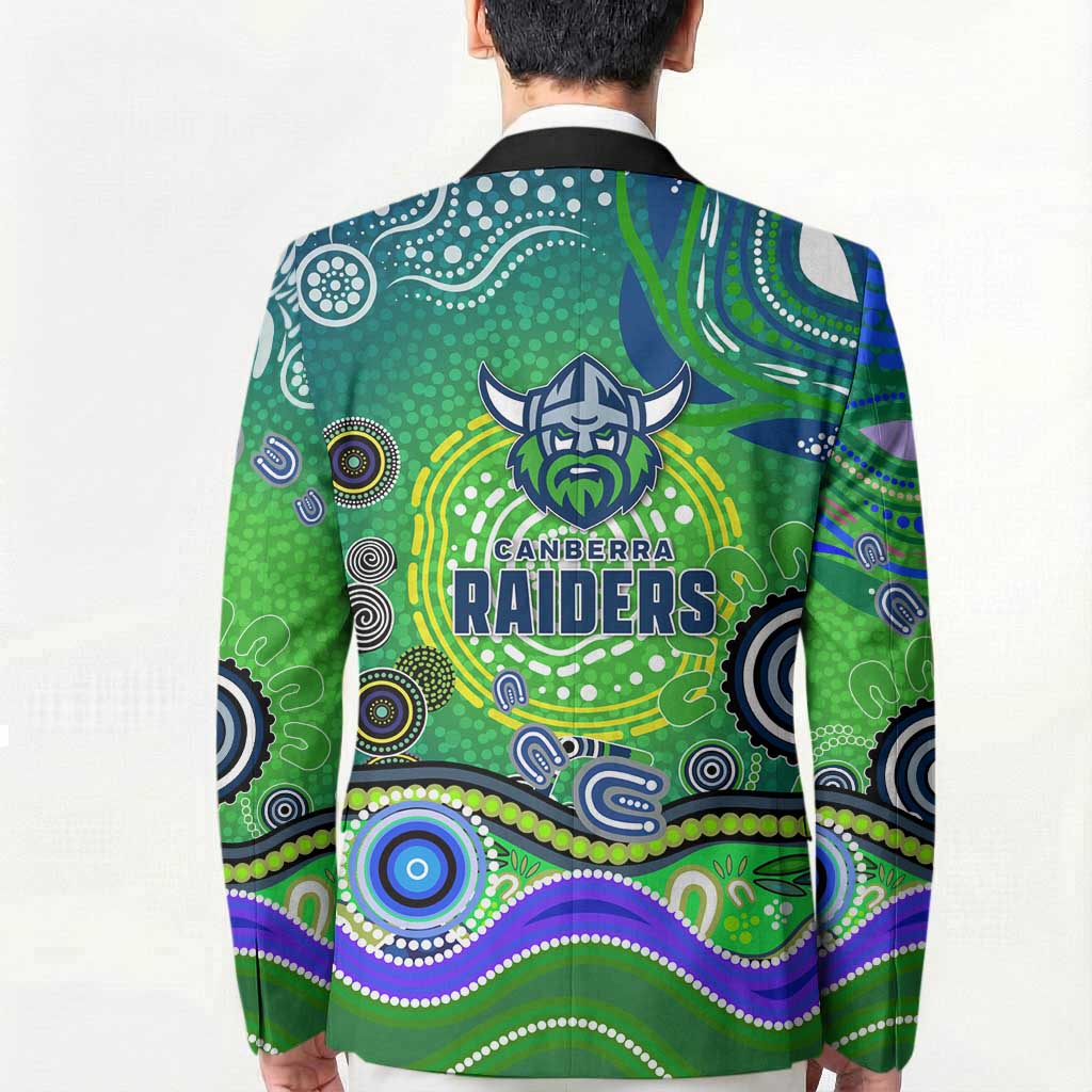 Canberra Raiders Rugby Blazer Australian Aboriginal Dot Painting Style