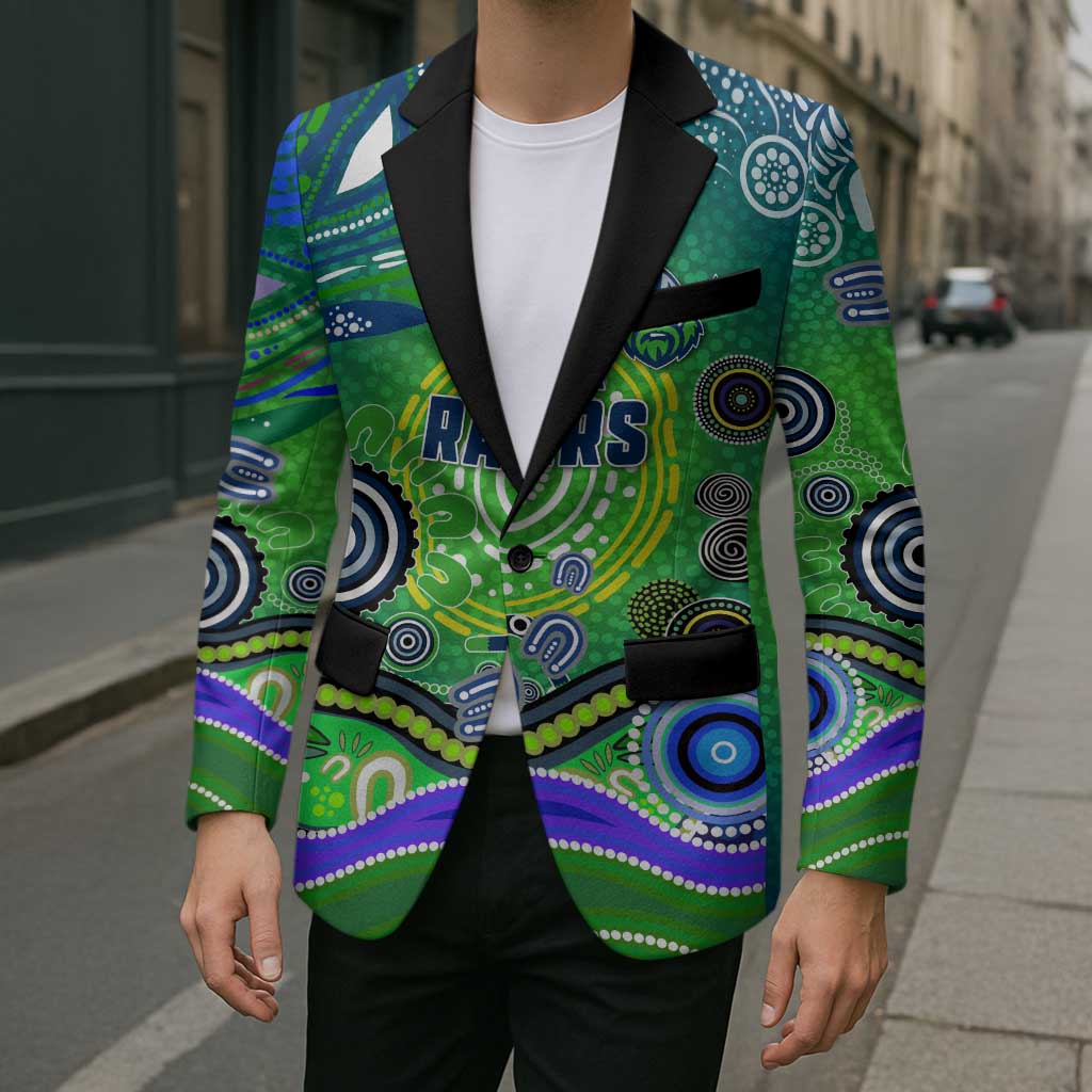 Canberra Raiders Rugby Blazer Australian Aboriginal Dot Painting Style