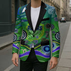 Canberra Raiders Rugby Blazer Australian Aboriginal Dot Painting Style