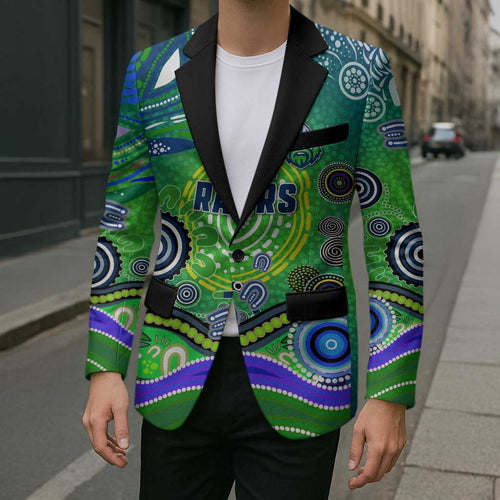 Canberra Raiders Rugby Blazer Australian Aboriginal Dot Painting Style