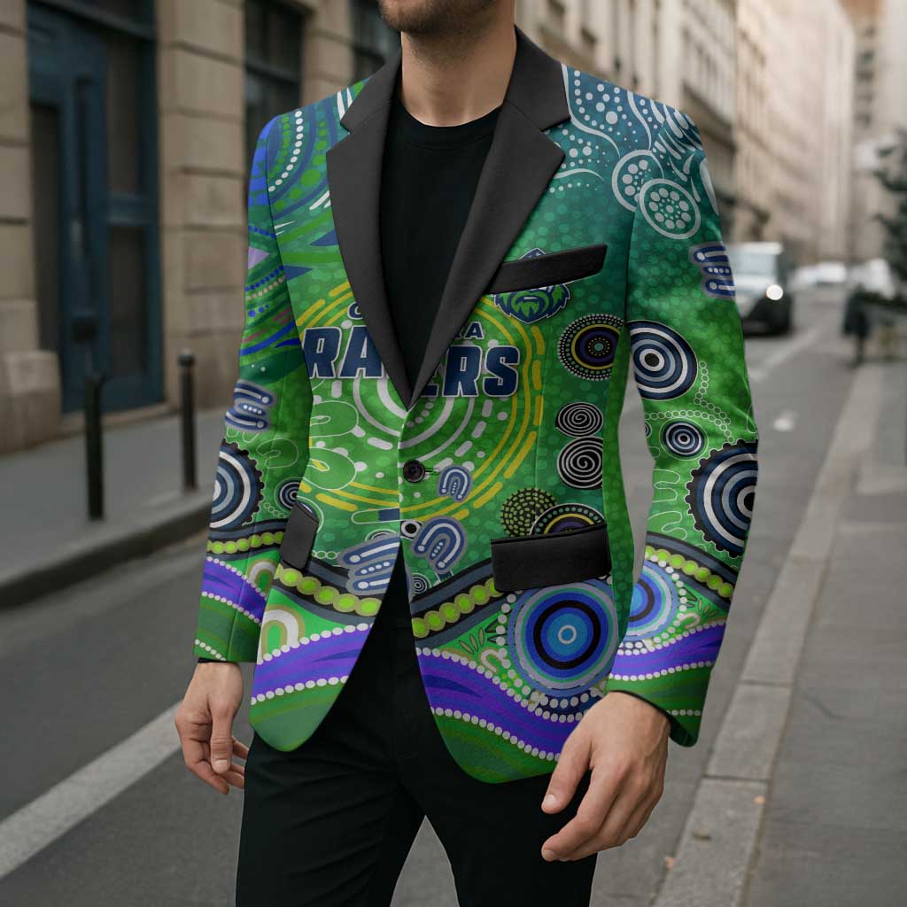 Canberra Raiders Rugby Blazer Australian Aboriginal Dot Painting Style