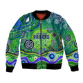Canberra Raiders Rugby Bomber Jacket Australian Aboriginal Dot Painting Style