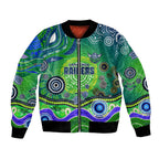 Canberra Raiders Rugby Bomber Jacket Australian Aboriginal Dot Painting Style